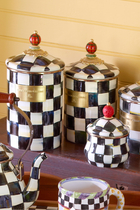 Courtly Check Enamel Canister Large
